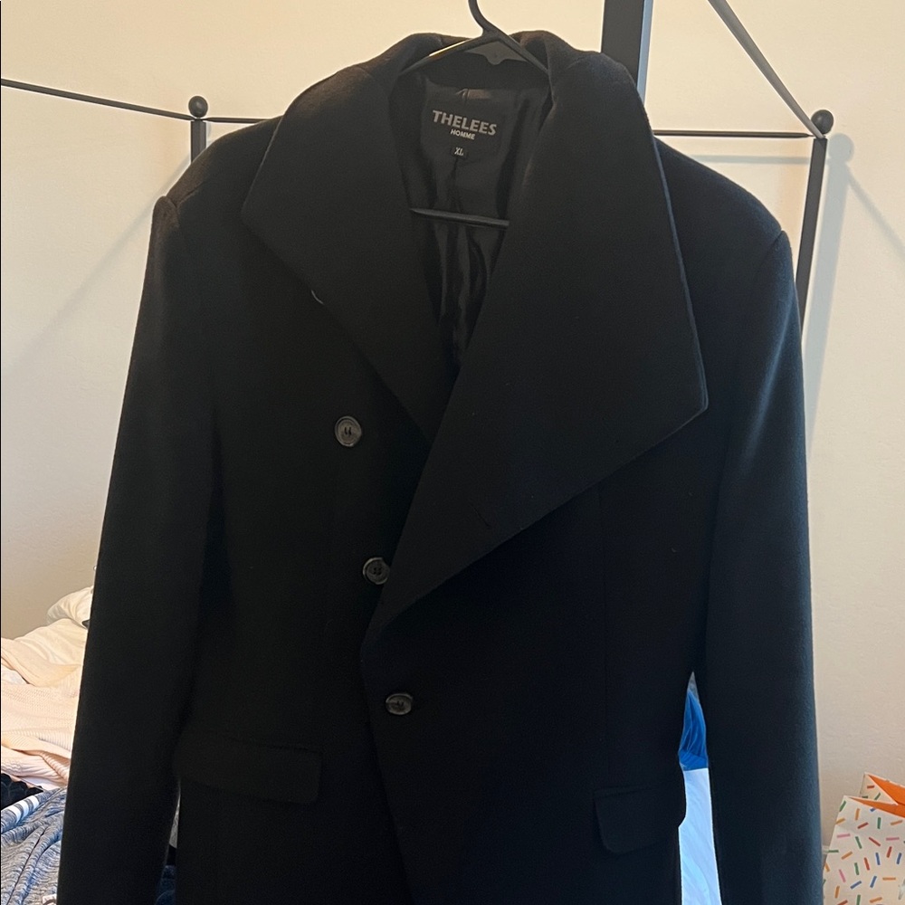 Thelees Black Peacoat